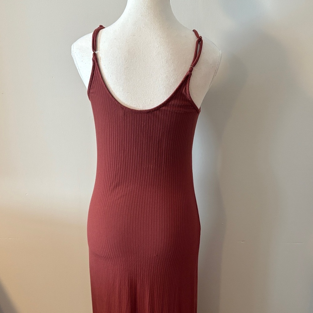 Nwot Loft Ribbed Rust Button-Down Maxi Dress. Siz… - image 2